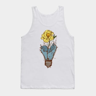 Light bulb with yellow flowers sketch 3 Tank Top